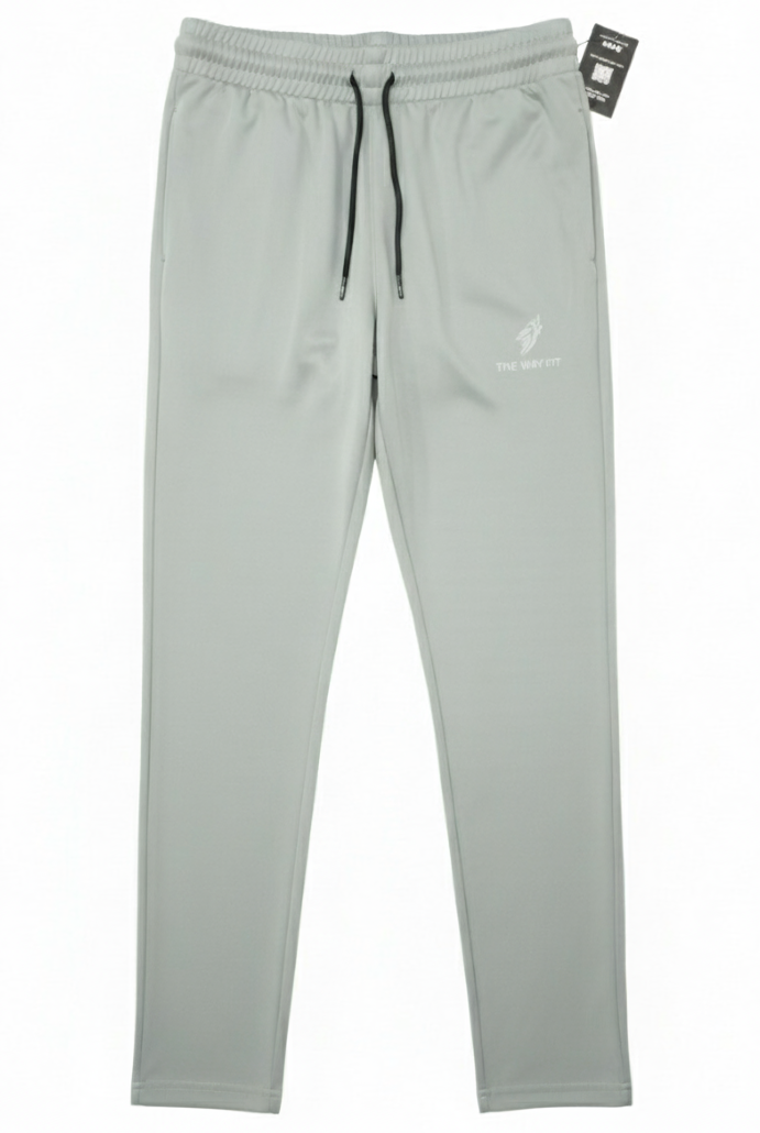 Men's Grey Dry-Fit Trousers - Sweat-Resistant & Lightweight Workout Pants